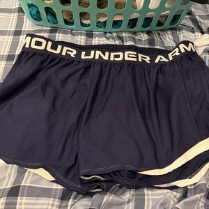 Under Armour Dark Blue and White Performance Shorts